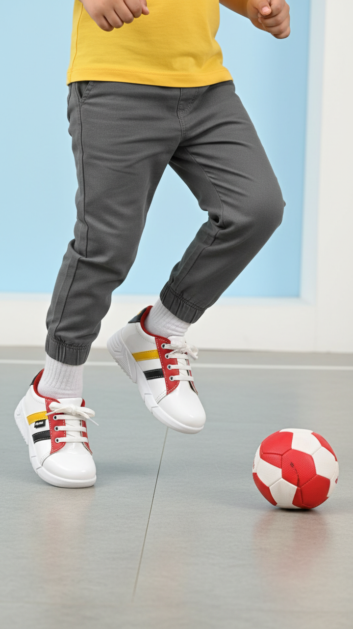 Boys White Casual Jogger KD1710