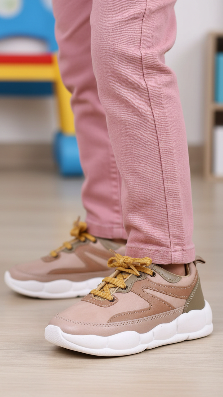 Girls Beige Casual Jogger KD1802