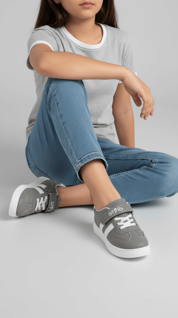 Girls Grey Casual Jogger KD1911