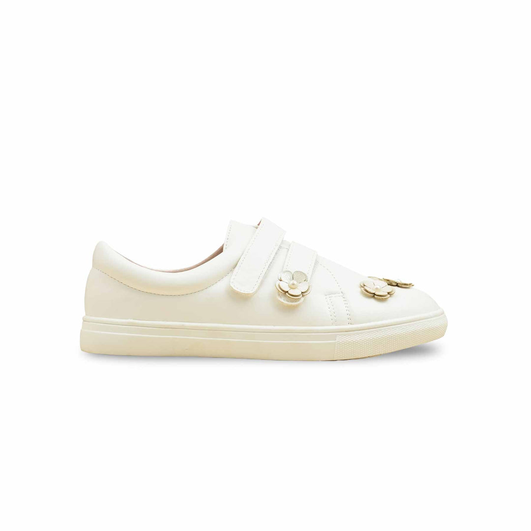 Girls White Casual Jogger KD1925