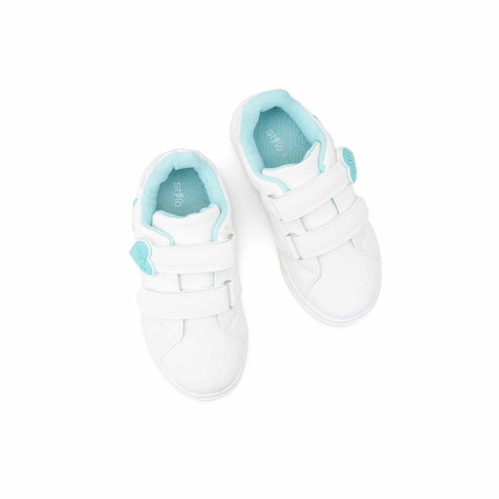 Girls White Casual Jogger KD1932