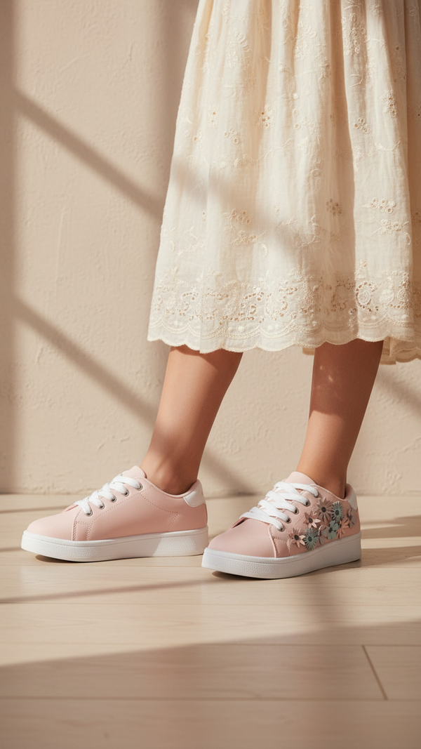 Girls White Casual Jogger KD1950