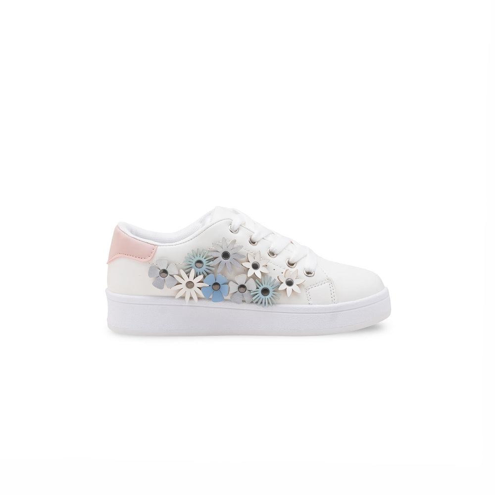 Girls White Casual Jogger KD1950