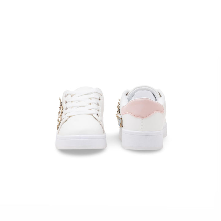 Girls White Casual Jogger KD1950