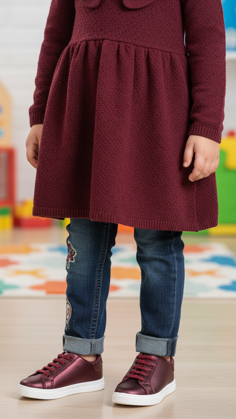 Girls Burgundy Casual Jogger KD1999