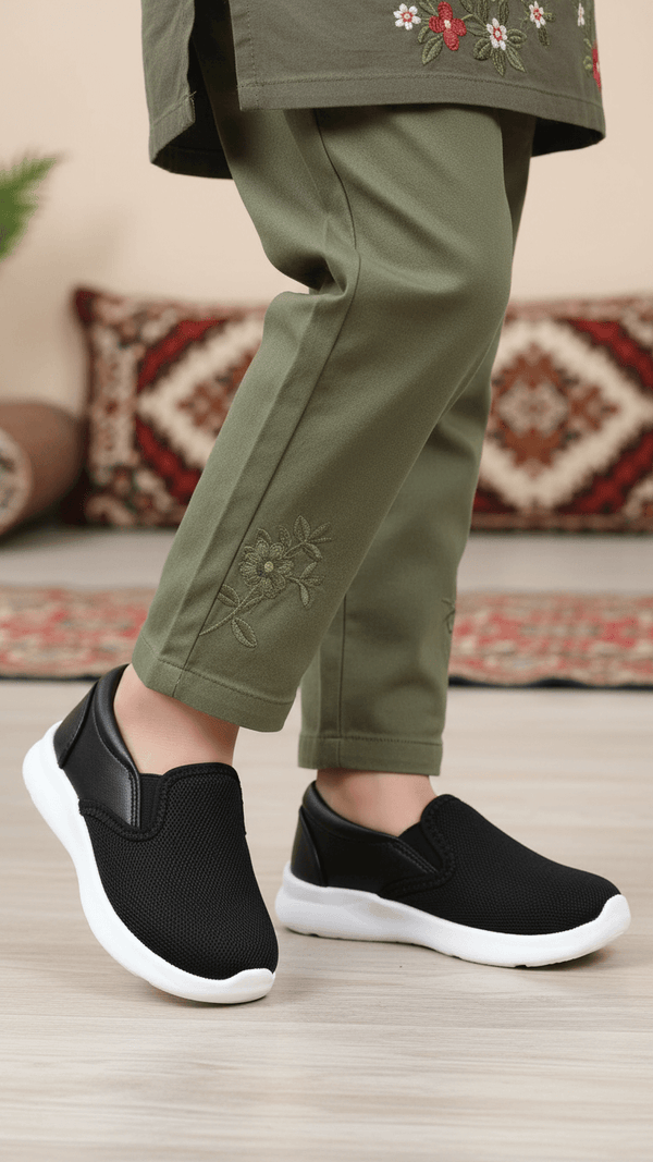 Girls Black Casual Canvas KD2187