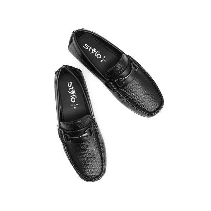 Boys Black Formal Moccasin KD2193