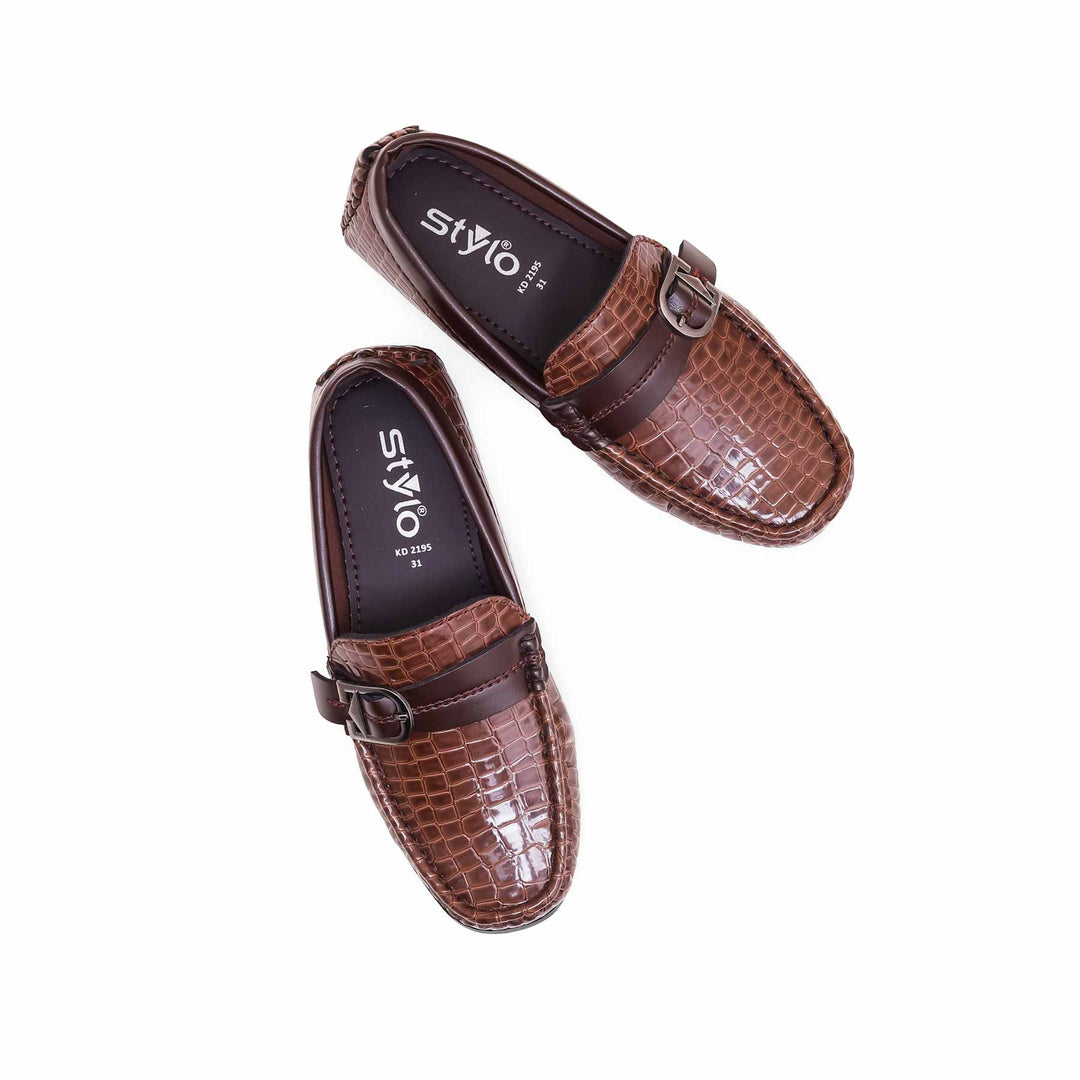 Boys Brown Formal Moccasin KD2195