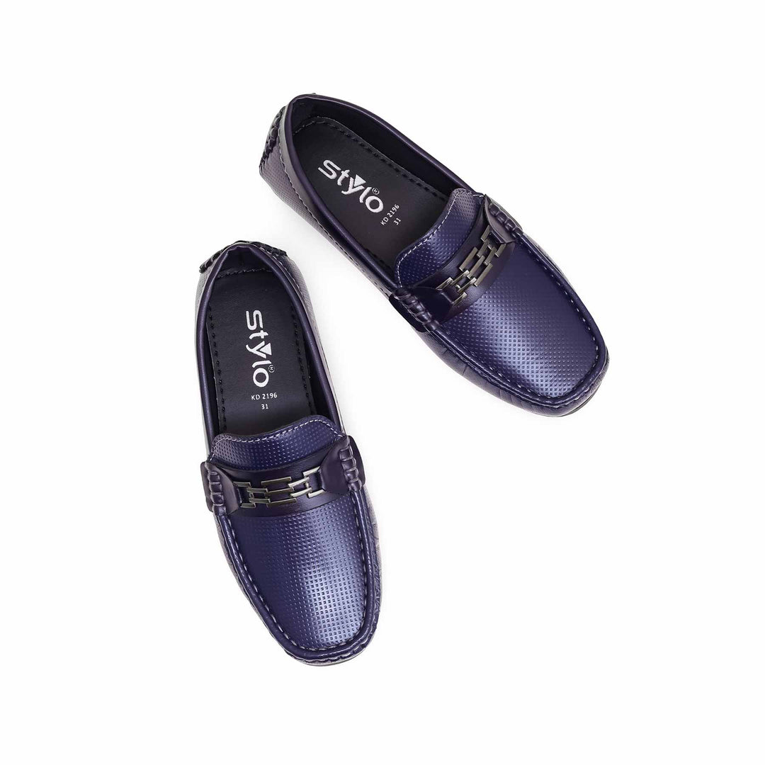 Boys Navy Formal Moccasin KD2196