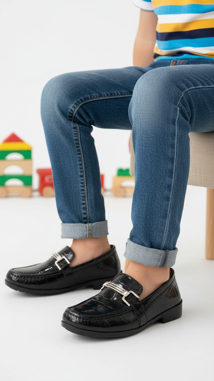 Boys Black Formal Shoes KD2197
