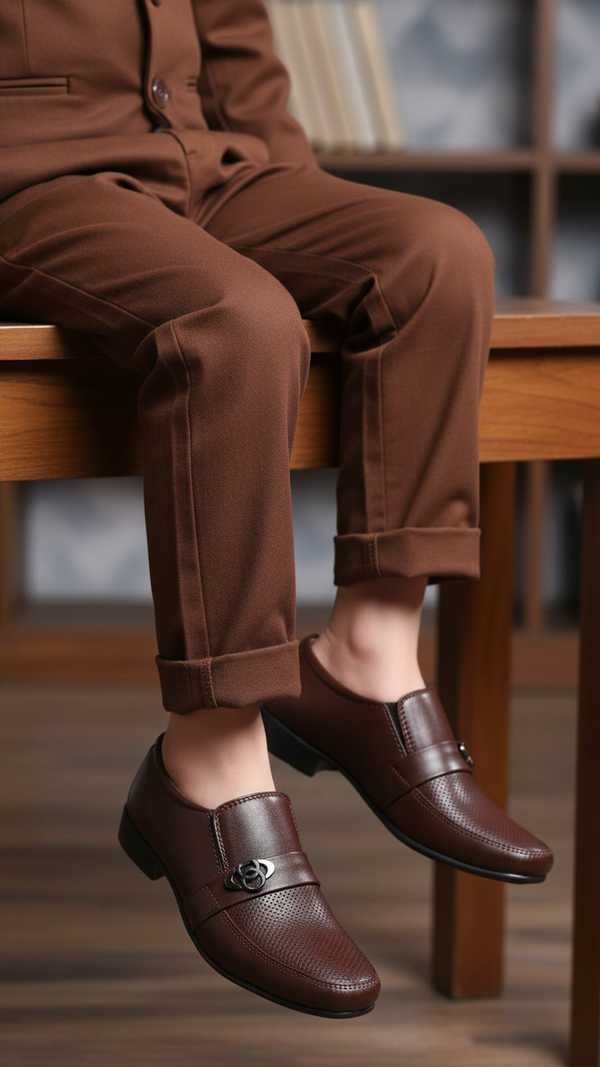 Boys Coffee Formal Moccasin KD2211