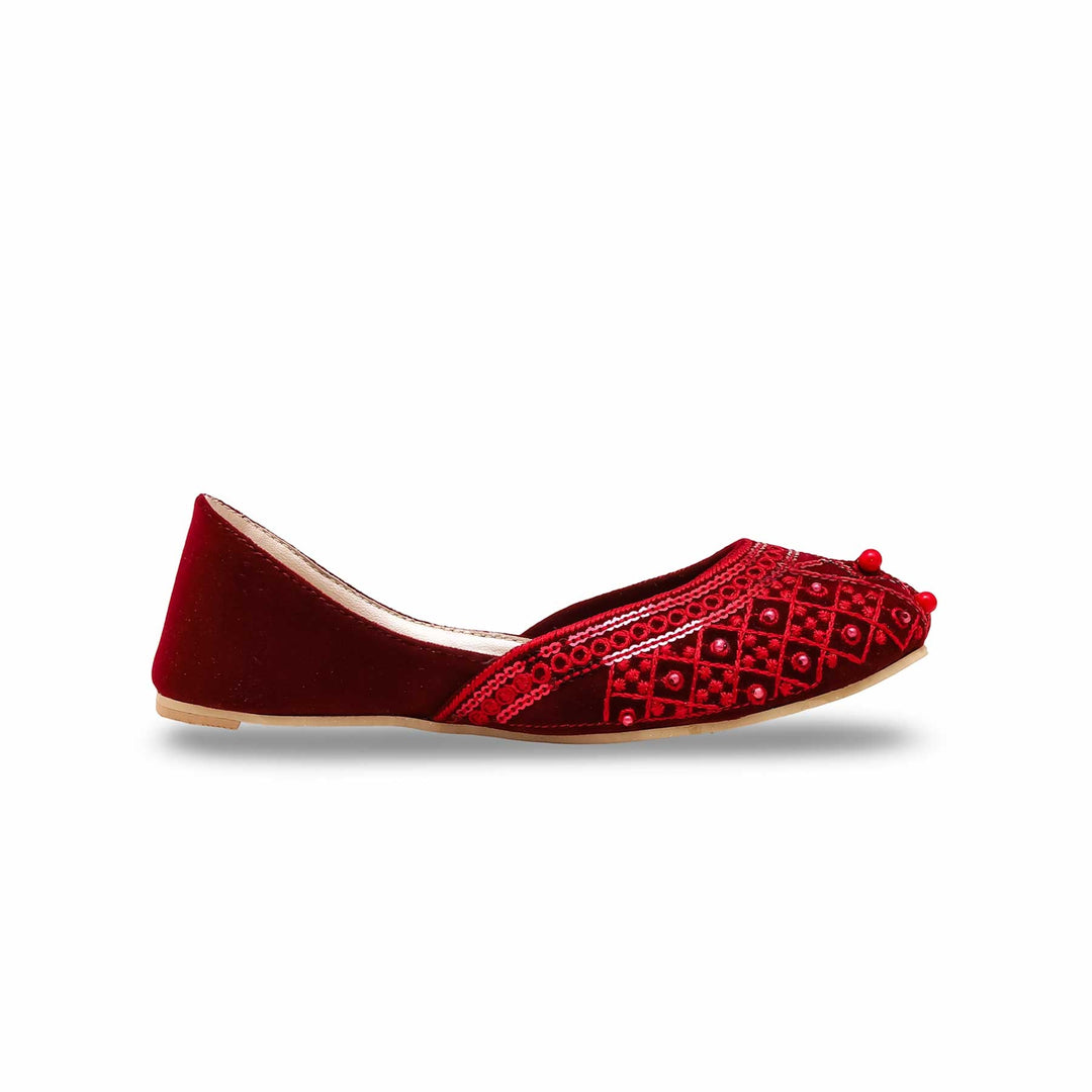 Girls Maroon Fancy Khusa KD2250