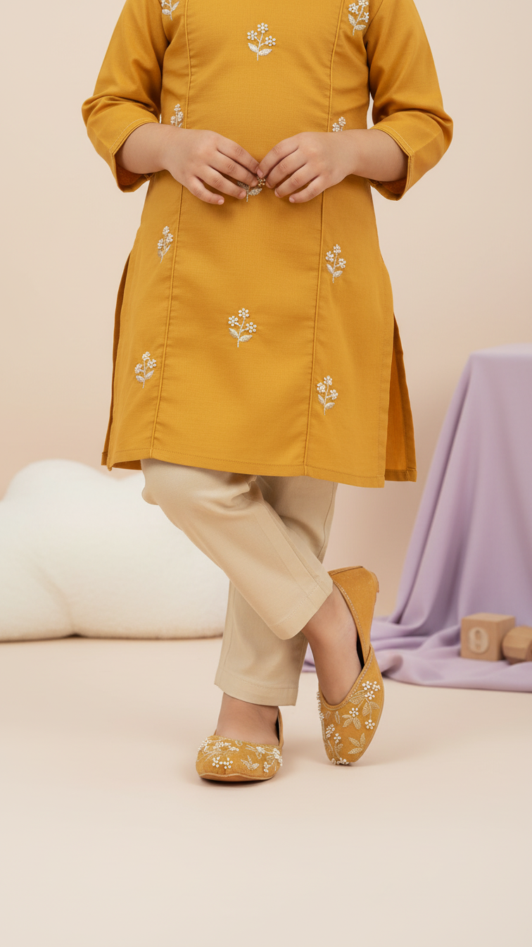 Girls Golden Fancy Khussa KD2251