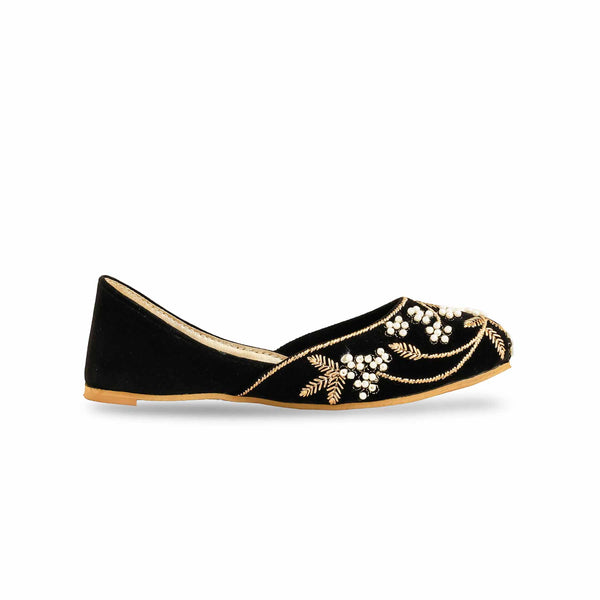 Girls Black Fancy Khusa KD2251