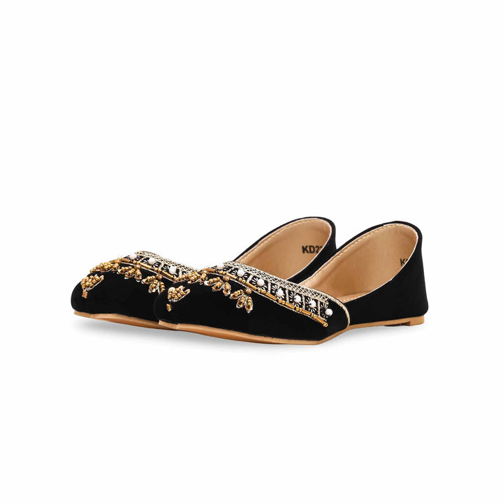 Girls Black Fancy Khusa KD2253