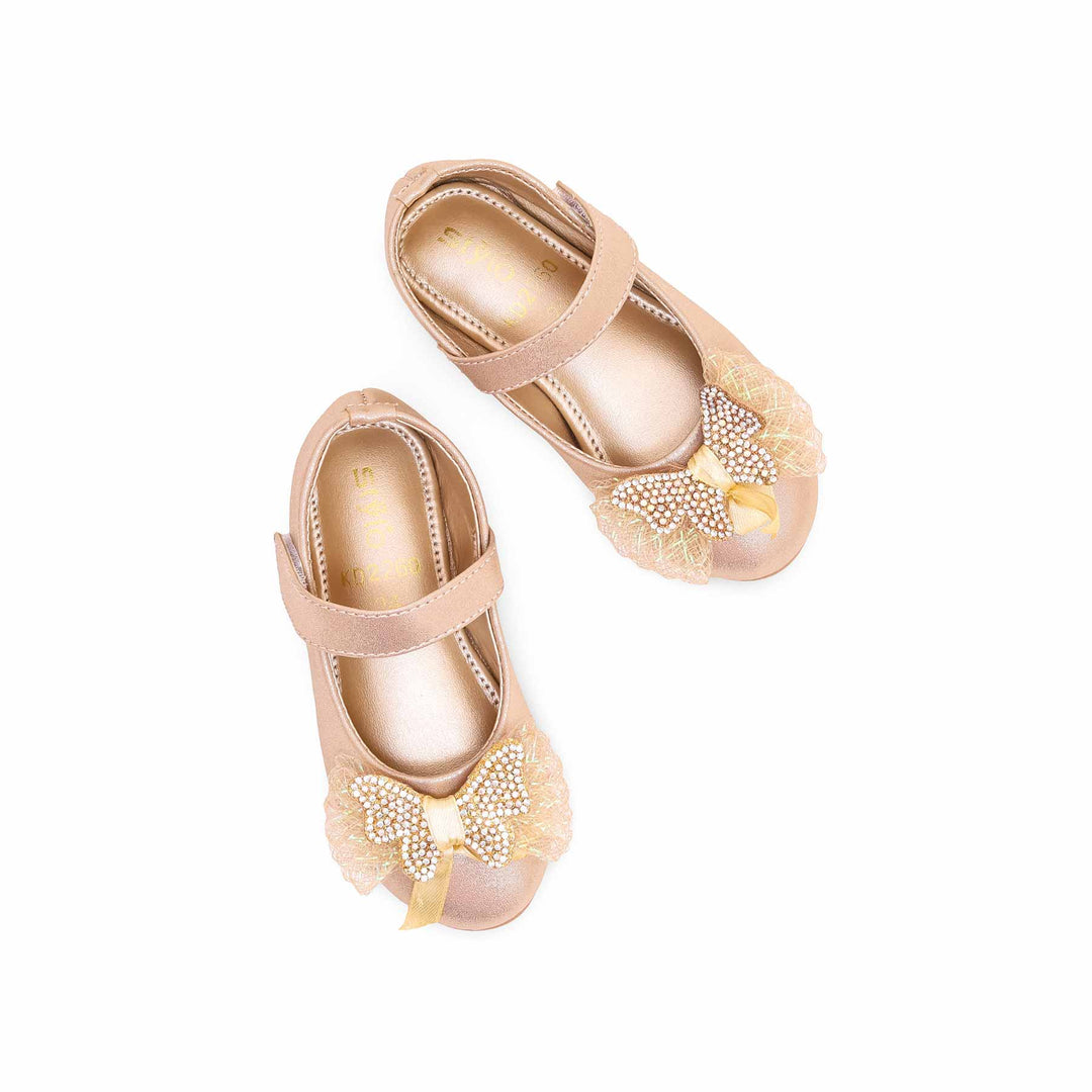 Girls Golden Fancy Pumps KD2260