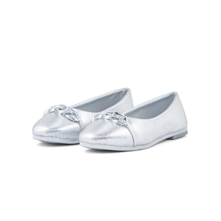 Girls Silver Formal Pumps KD2262