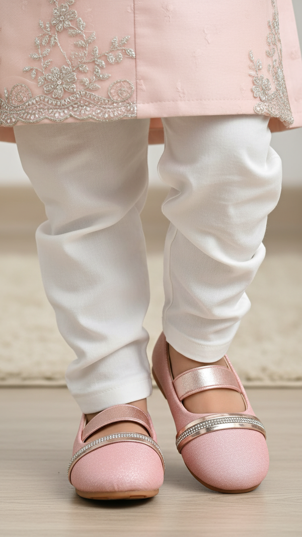 Girls Peach Casual Pumps KD2265