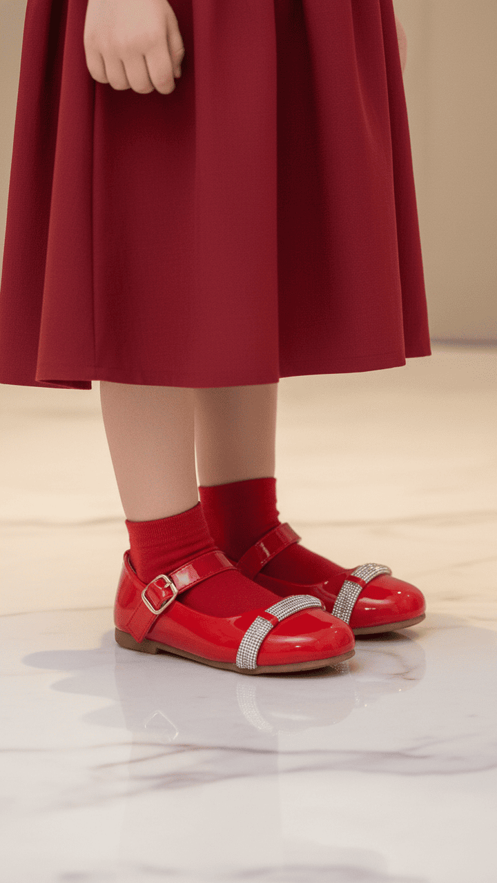 Girls Red Formal Pumps KD2267