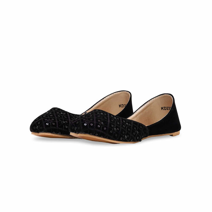 Girls Black Fancy Khusa KD2280