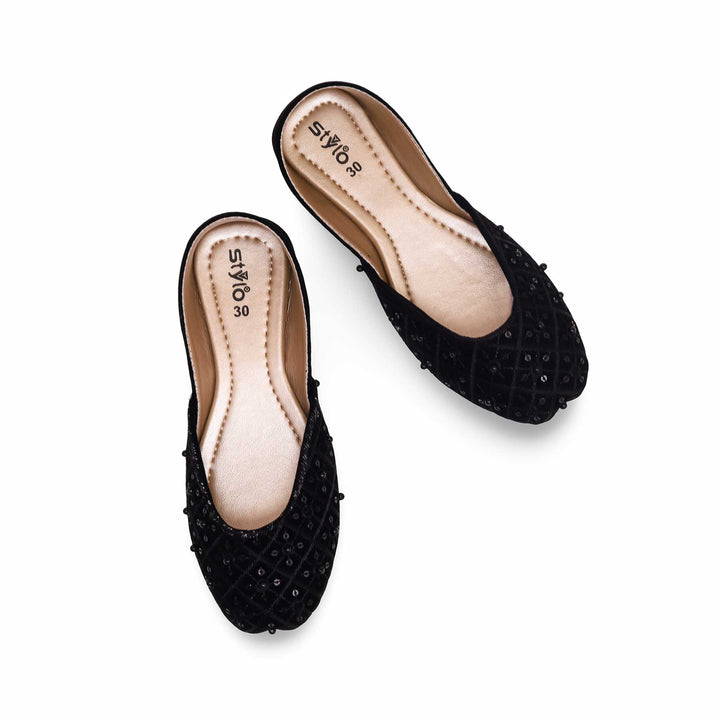 Girls Black Fancy Khusa KD2280