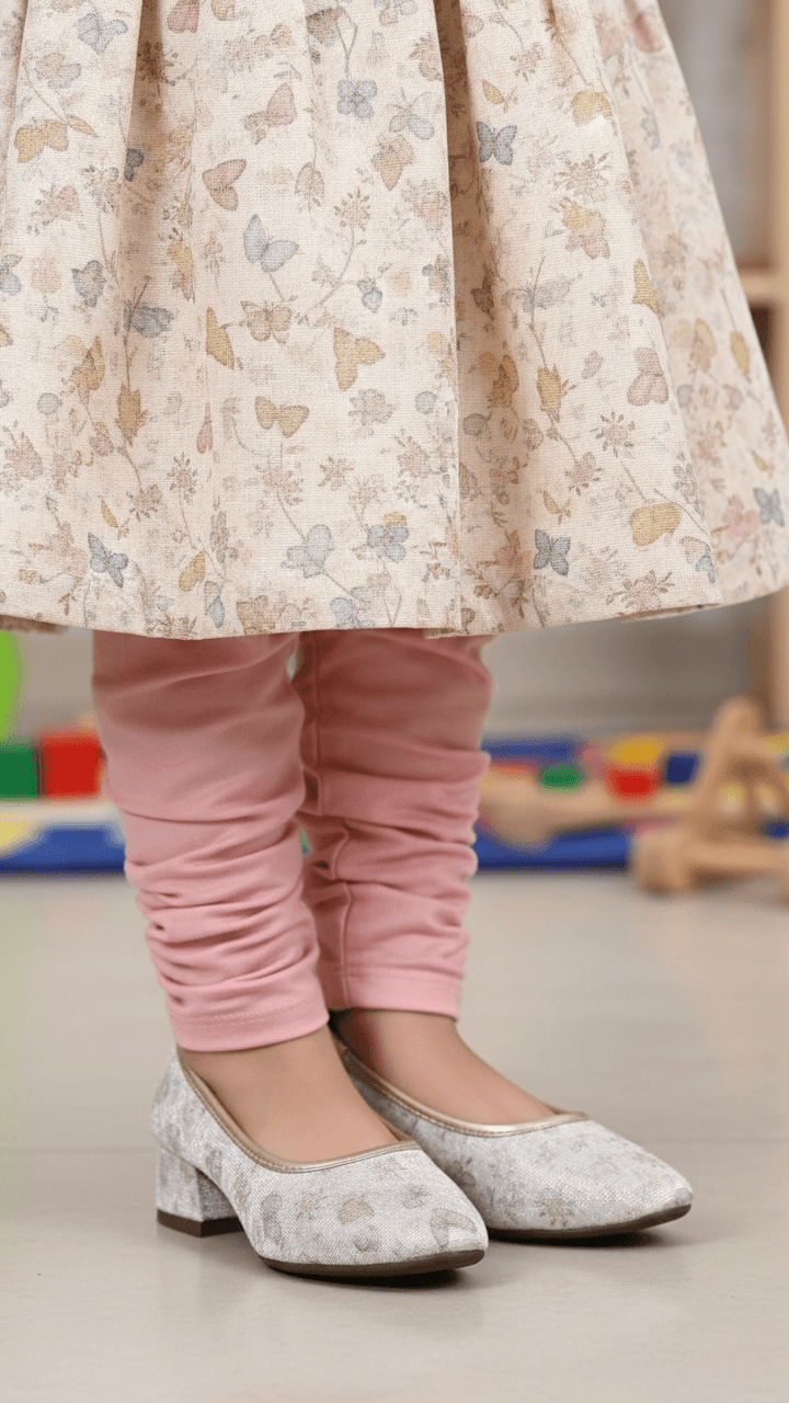 Girls Silver Fancy Pumps KD2281