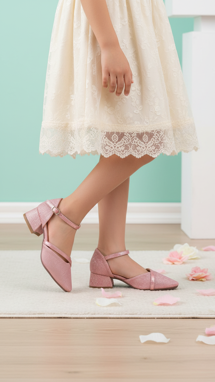 Girls Pink Fancy Pumps KD2288