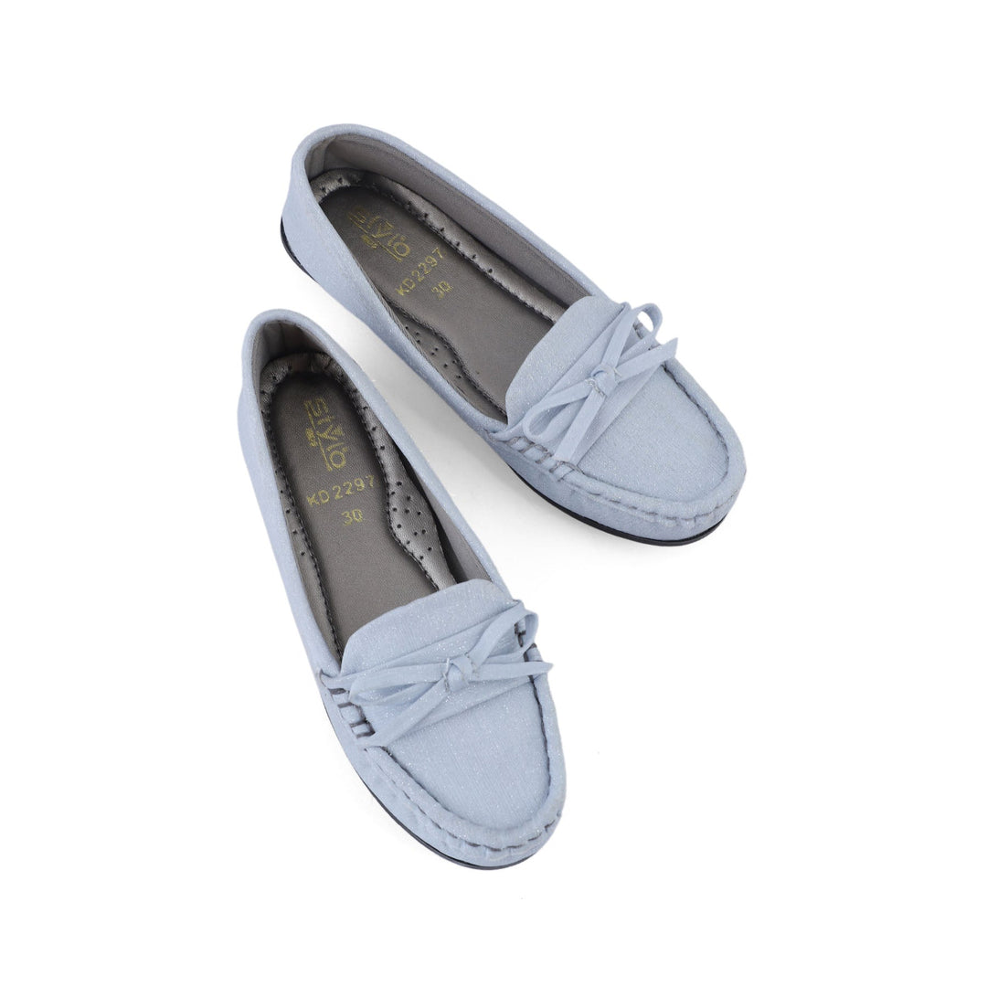 Girls Sky Blue Formal Moccasin KD2297