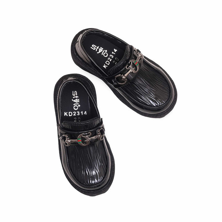 Boys Black Formal Moccasin KD2314