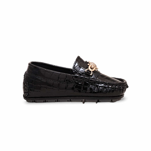Boys Black Formal Moccasin KD2319