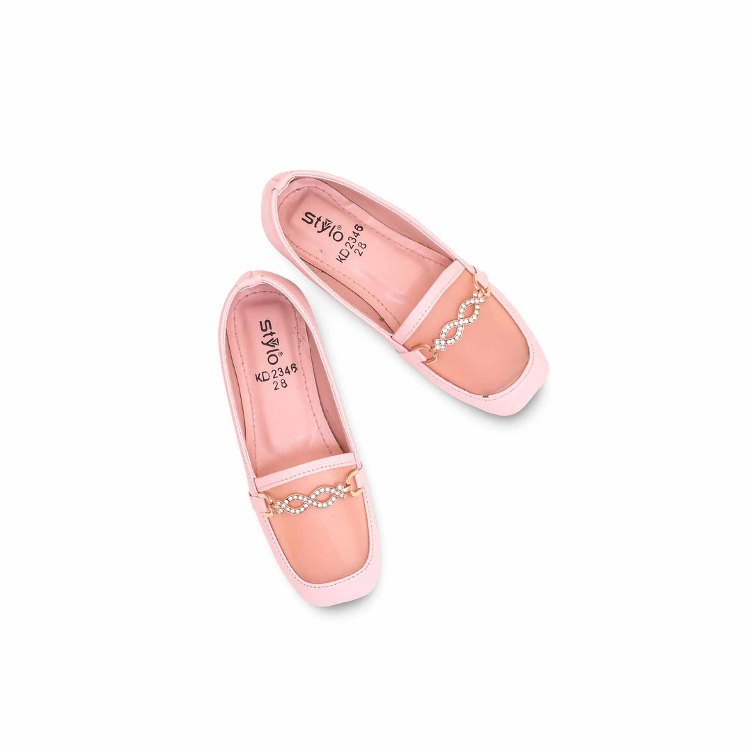 Girls Pink Formal Moccasin KD2346