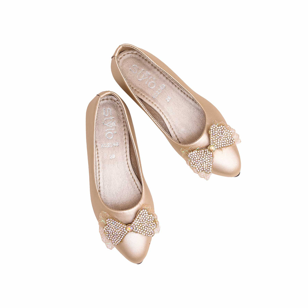 Girls Golden Formal Pumps KD2348