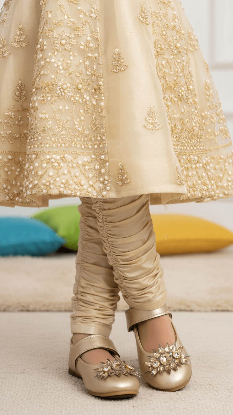 Girls Golden Formal Pumps KD2349