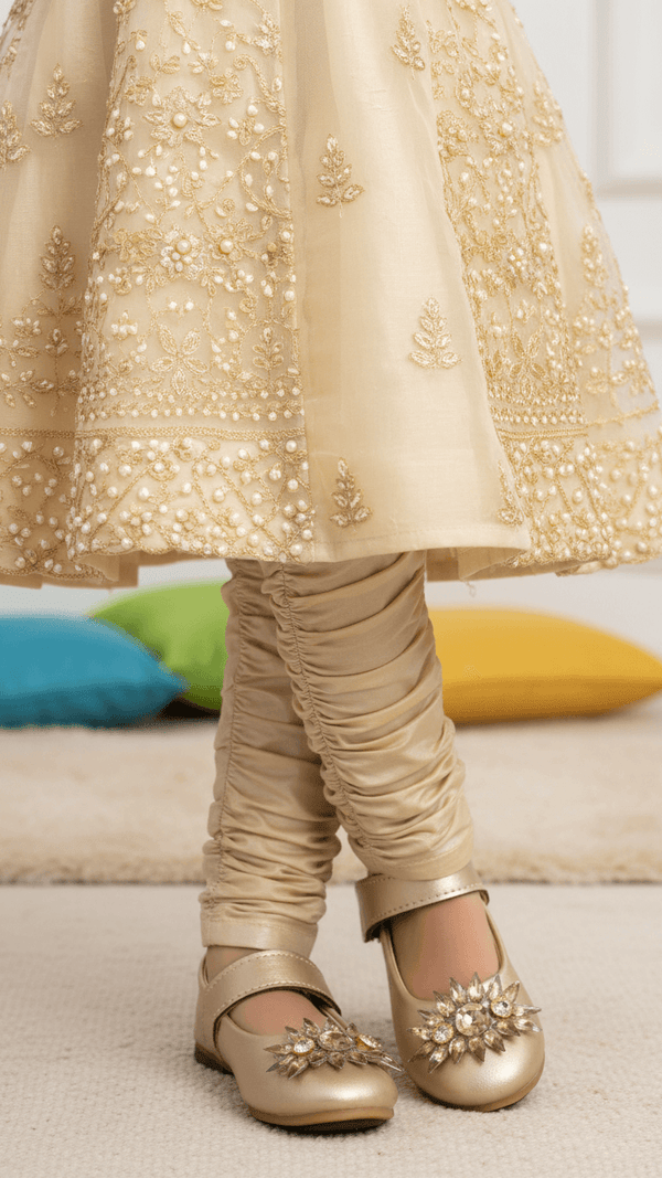 Girls Golden Formal Pumps KD2349