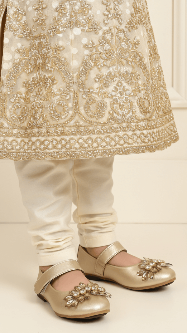 Girls Golden Formal Pumps KD2350