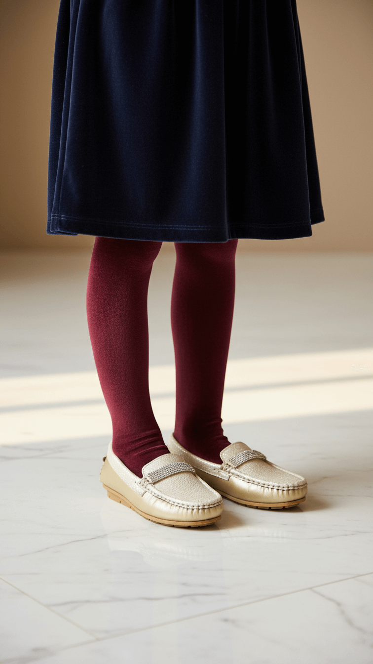 Girls Golden Formal Moccasin KD2354