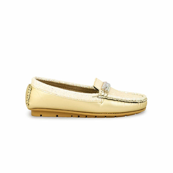 Girls Golden Formal Moccasin KD2354