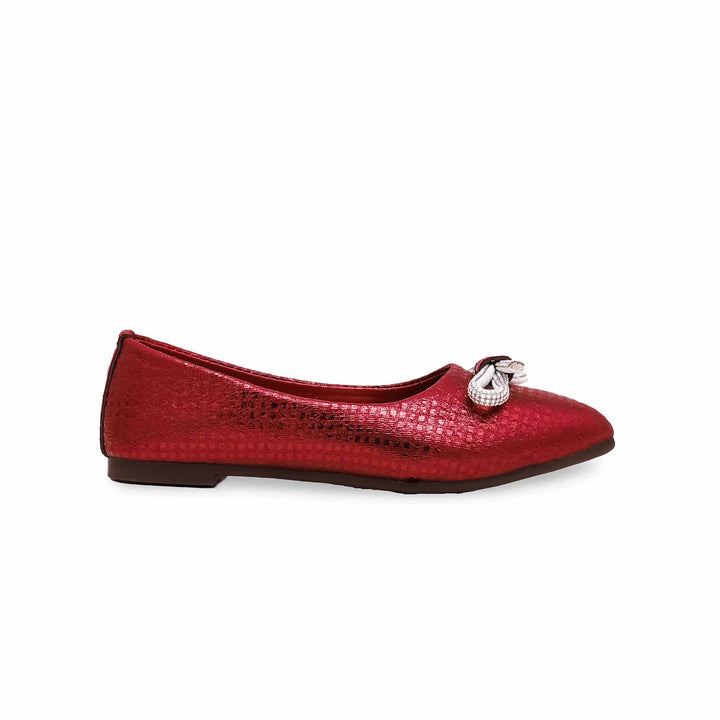 Girls Maroon Fancy Pumps KD2366