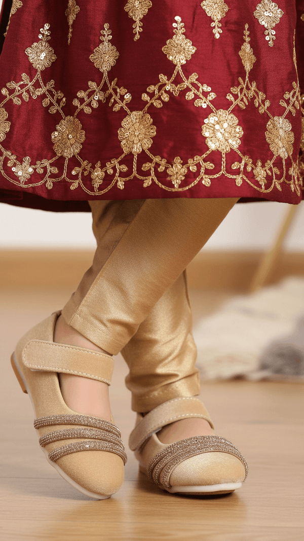 Girls Beige Formal Pumps KD2376