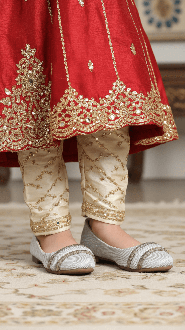 Girls Golden Fancy Pumps KD2381