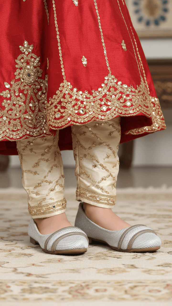 Girls Golden Fancy Pumps KD2381