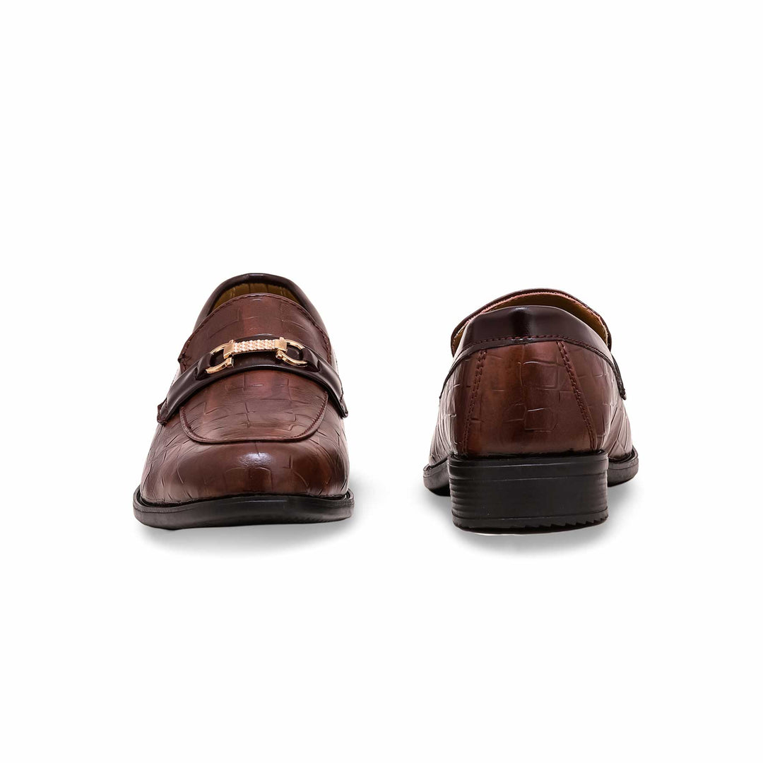 Boys Brown Formal Moccasin KD2392