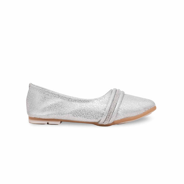 Girls Silver Fancy Pumps KD2422