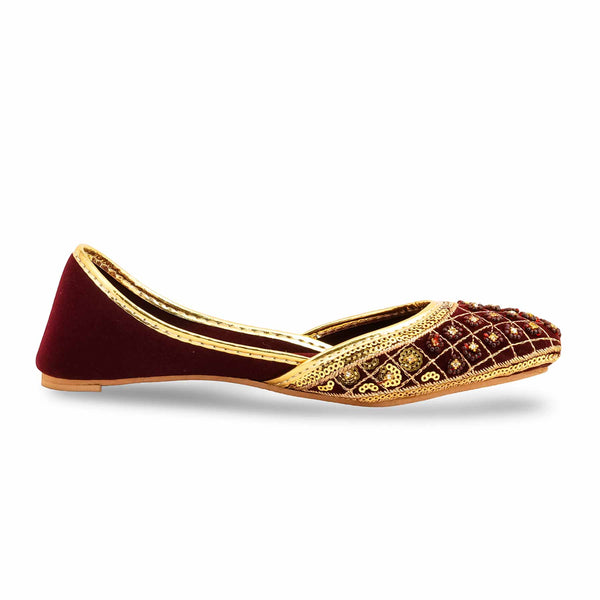 Girls Maroon Fancy Khusa KD2447