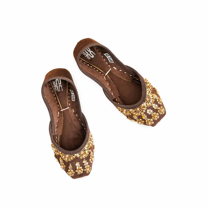Girls Brown Fancy Khusa KD2448