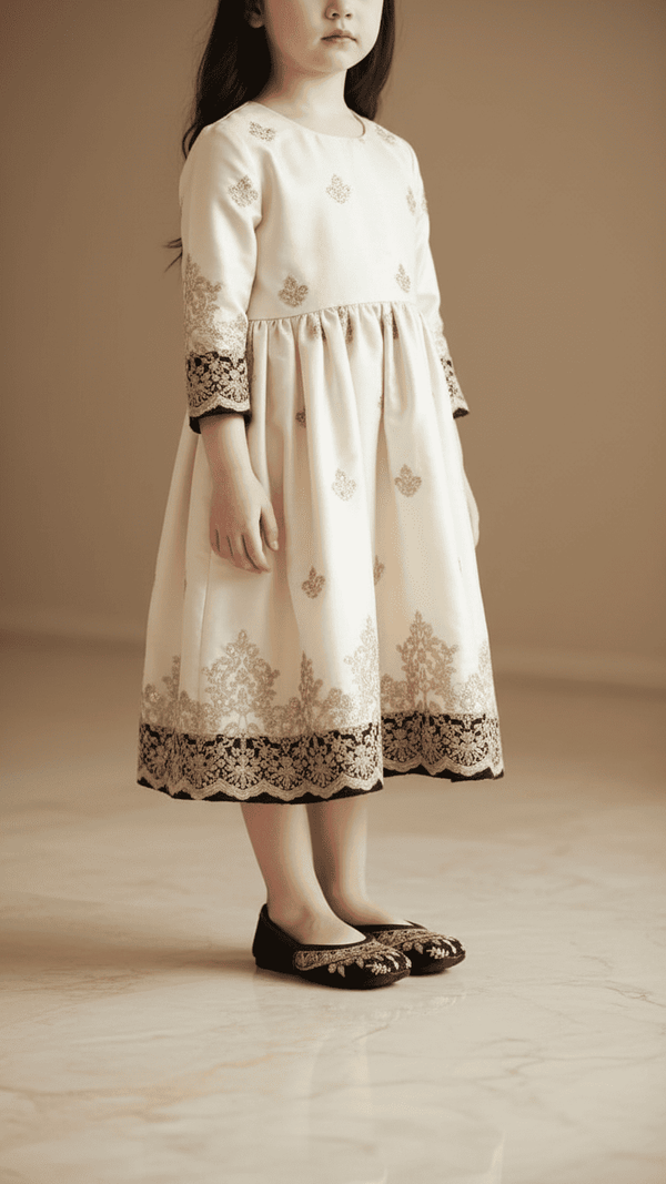 Girls Black Fancy Khusa KD2451