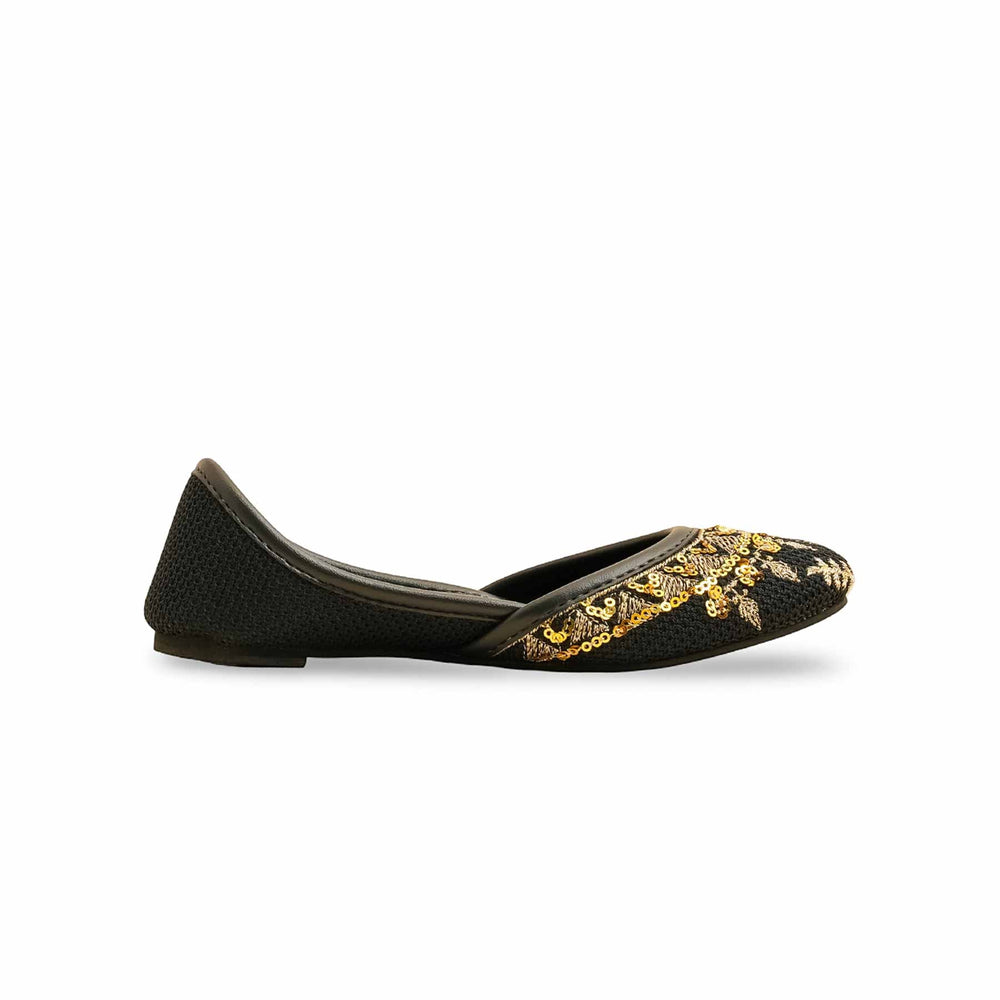 Girls Black Fancy Khusa KD2451