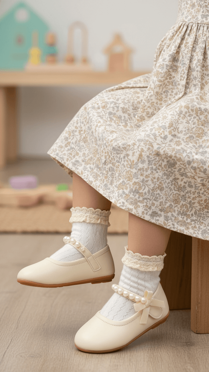 Girls Beige Formal Pumps KD2458