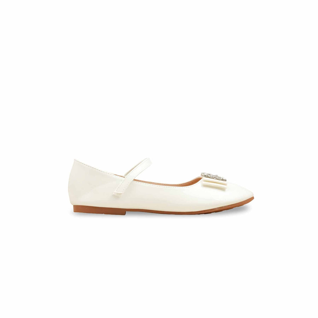 Girls White Casual Jogger KD2463