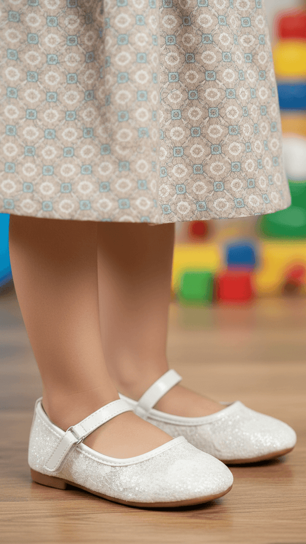 Girls White Casual Pumps KD2464